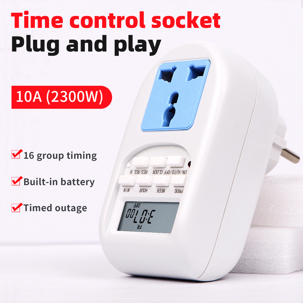 Kitchen Appliances Outlet - デジタルプログラム可能なタイマースイッチ,電子ソケット,キッチン家電,時間制御,週,時間,週,10a,EU
