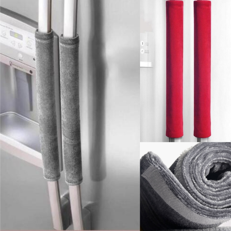 Kitchen Appliances Red Knobs - 滑り止め冷蔵庫ドアハンドルカバー、キッチン家電、冷蔵庫ノブプロテクター、黒、灰色、赤、セットあたり2個