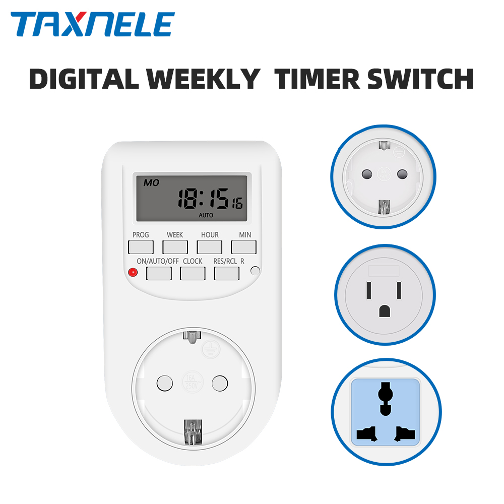 Kitchen Appliances Outlet - デジタルタイマースイッチ電子 12/24 時間毎週プログラム可能なタイミングソケット EU 英国米国プラグコンセントキッチン家電時間制御