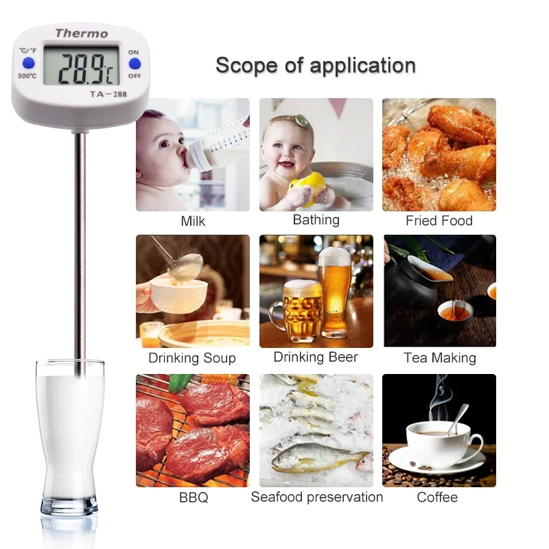 液晶デジタル TA288 食品バーベキュープローブ温度計温度 - Kitchen Appliances Video のレビューと価格
