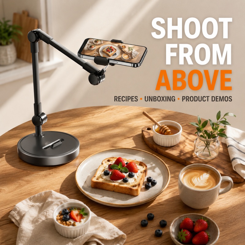 オーバーヘッドフォンスタンド デスクトップ三脚 トップダウン - Kitchen Appliances Video のレビューと価格