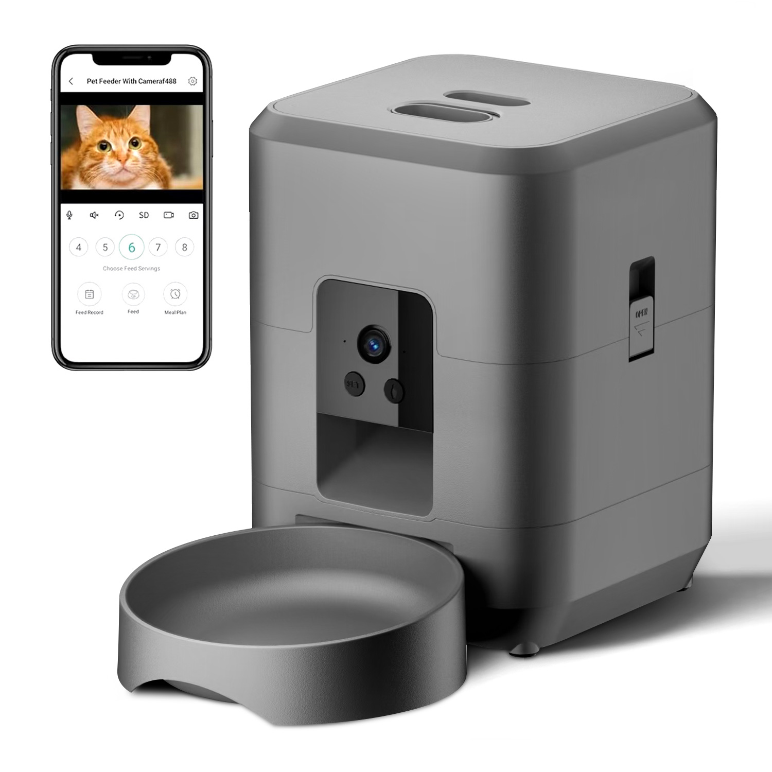 カメラ付き猫自動給餌器、ビデオ付き犬自動給餌器、アプリ制御給 - Kitchen Appliances Video のレビューと価格