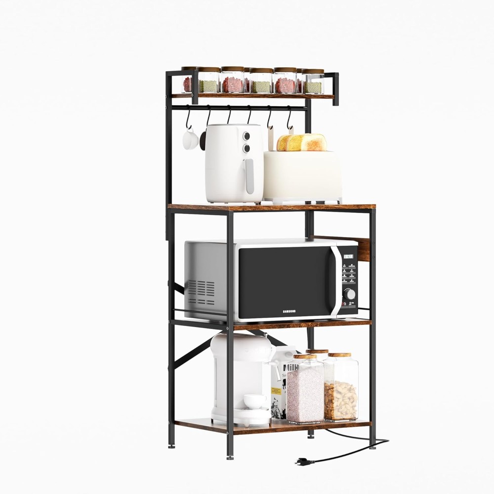 6つのフック、キッチン家電オーガナイザー、コンセント付きベー - Kitchen Appliances Outlet のレビューと価格